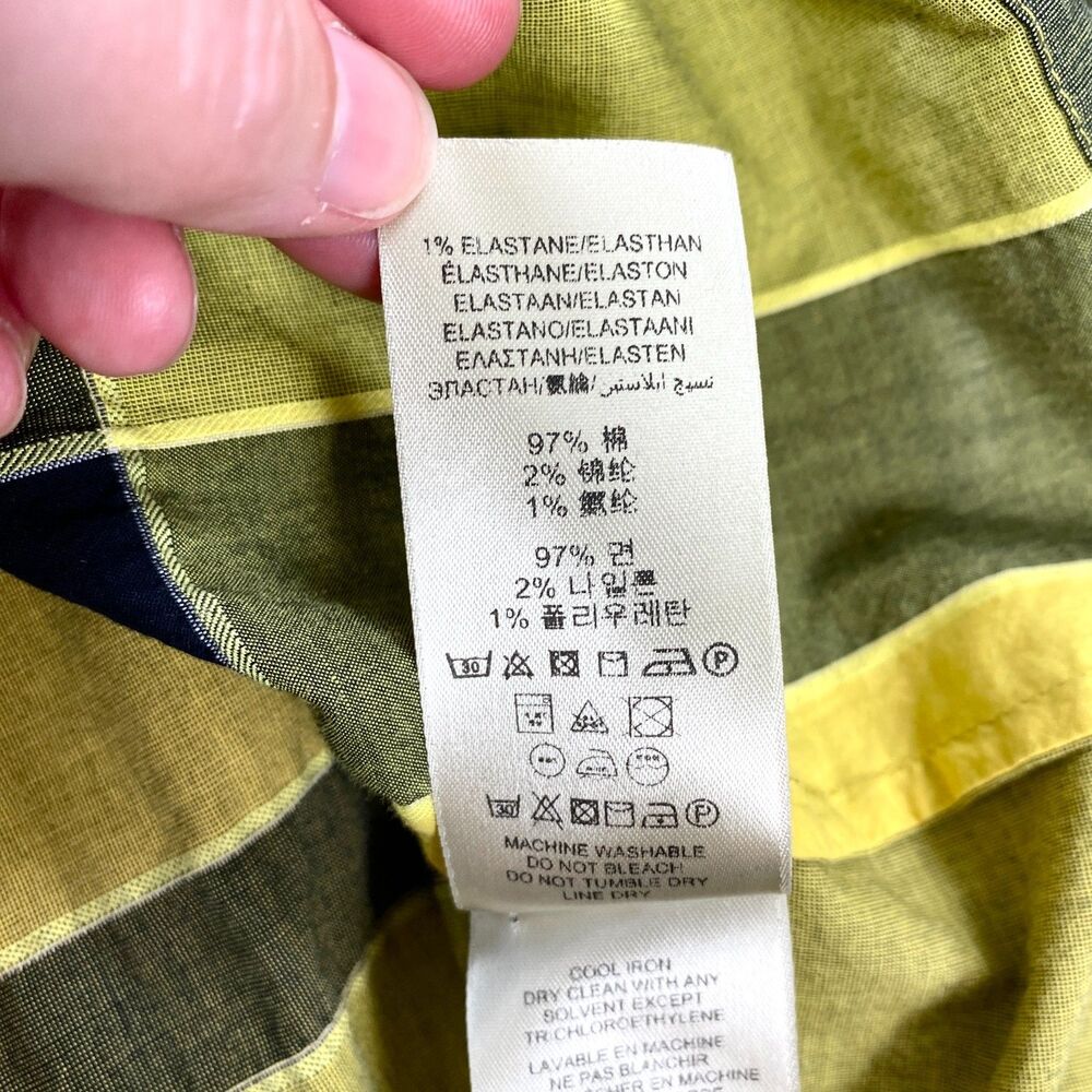 Burberry Brit Top Nova Check Plaid Tunic Zip Womens XL Yellow Black Cotton Blend - Picture 7 of 10